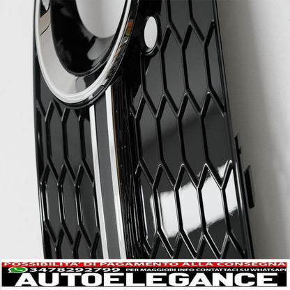 Copri fendinebbia griglie laterali adatto per audi q5 suv 8r facelift (2012-2016) rs design nero e cromato AUTOELEGANCERICAMBI