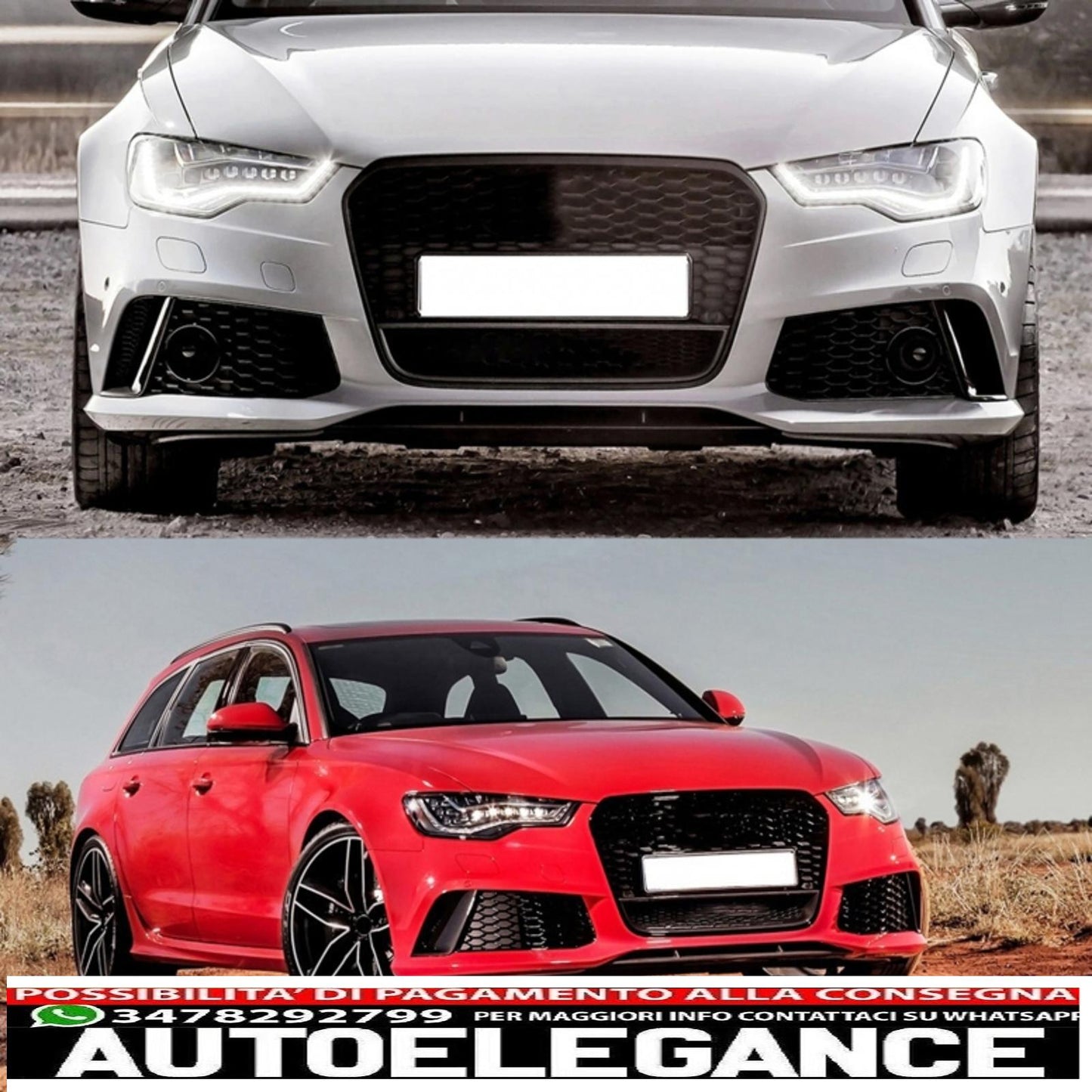 griglia anteriore adatta per audi a6 c7 4g pre-facelift (2011-2014) rs6 design pianoforte nero