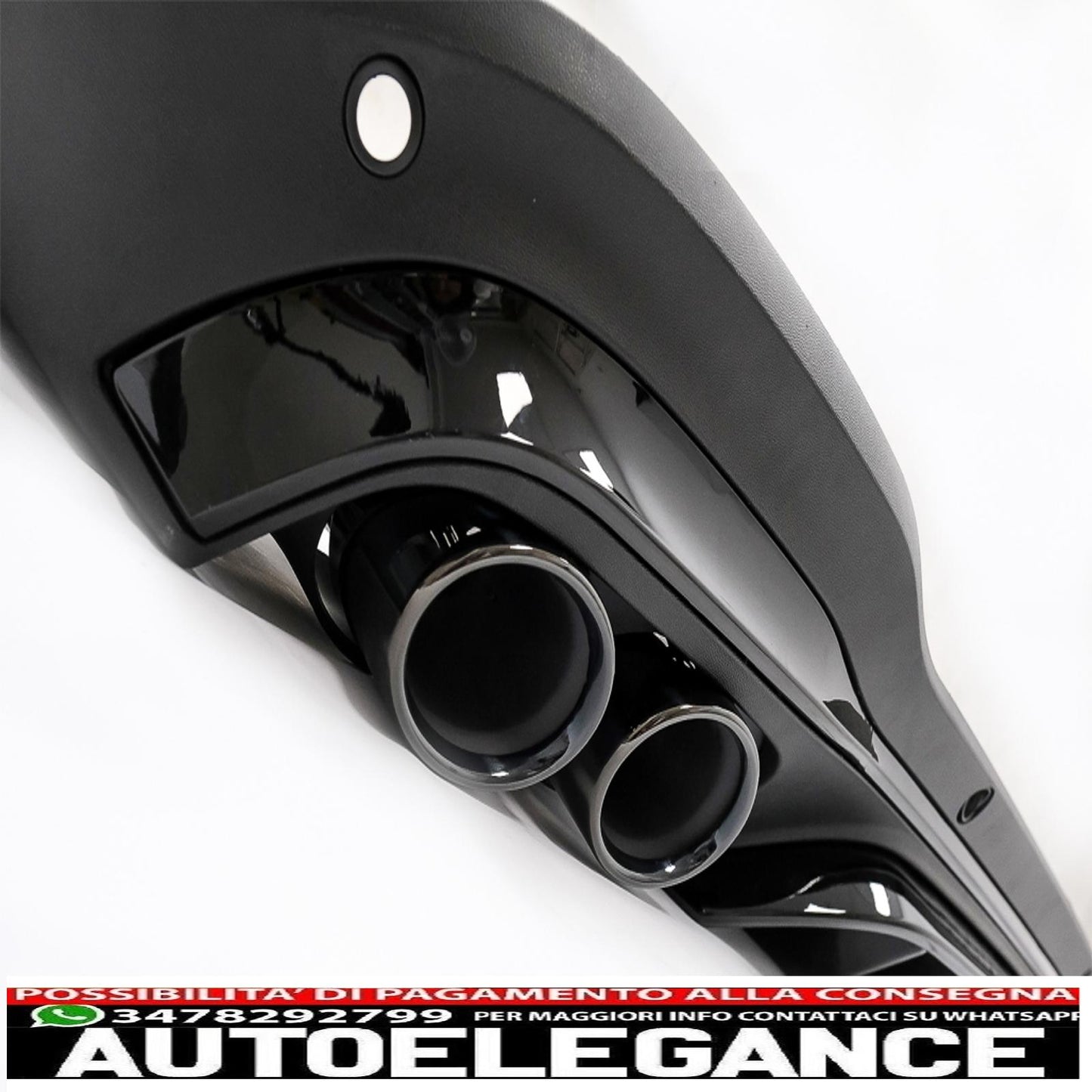 Rear diffuser with black exhaust tips suitable for mercedes glc suv x253 facelift (2020-) glc43 design night package 