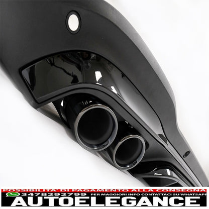Rear diffuser with black exhaust tips suitable for mercedes glc suv x253 facelift (2020-) glc43 design night package 
