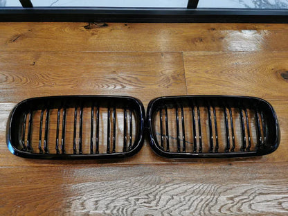 GRIGLIA ADATTA PER BMW X5 F15 X6 F16 2013-2018 DOPPIA FASCIA LOOK NERO LUCIDO
