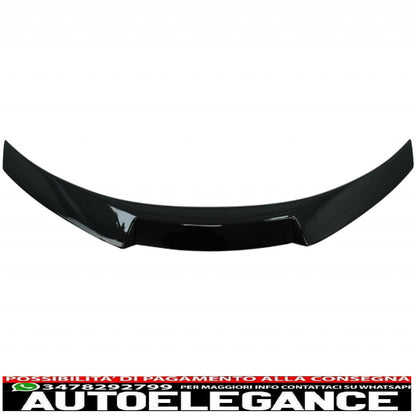 Left Rear Diffuser Double Outlet with Boot Spoiler and Mirror Covers Suitable for BMW 4 Series Coupe F32 (2013-up) M4 CSL M Performance Design Piano Black 