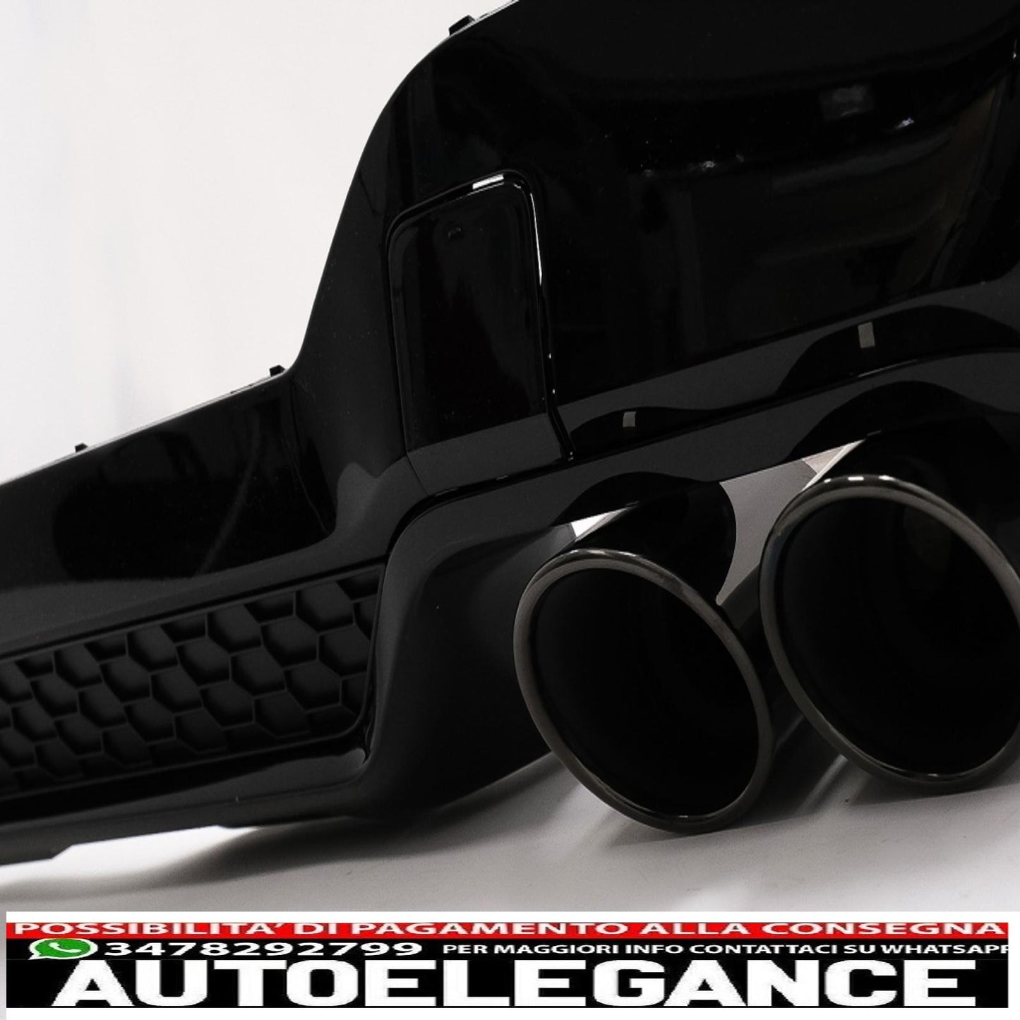 Diffusore mantovana paraurti posteriore doppia uscita con terminali di scarico adatto per BMW X3 G01 LCI M-Sport (2021-up) Piano Black