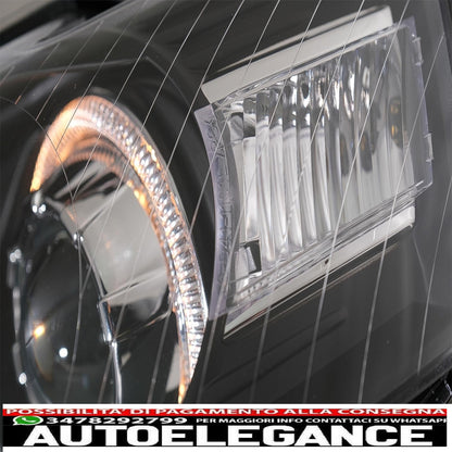 headlights suitable for vw passat b6 3c (03.2005-2010) 2 black halo rims 