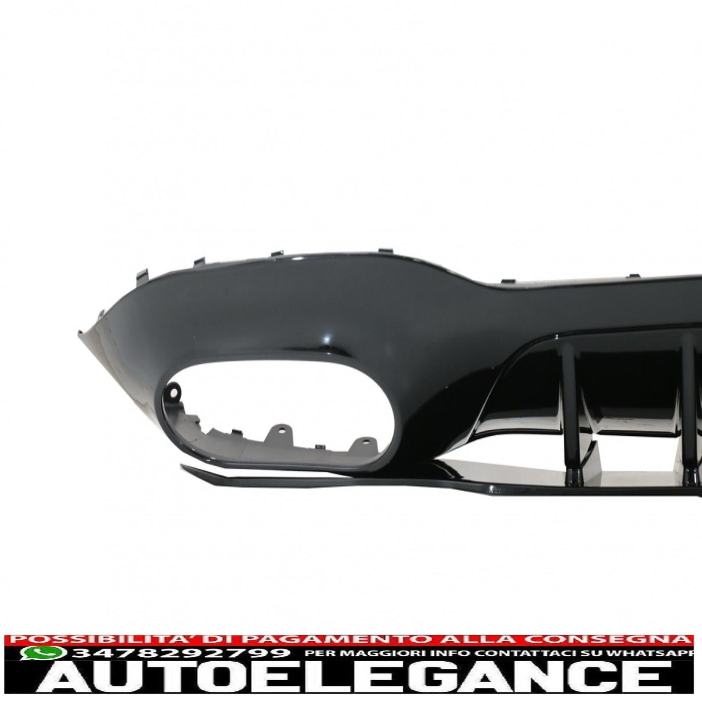 rear diffuser with front side air intakes and side fins suitable for mercedes a-class v177 sedan (2018-up) black exhaust 