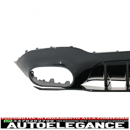 rear diffuser with front side air intakes and side fins suitable for mercedes a-class v177 sedan (2018-up) black exhaust 