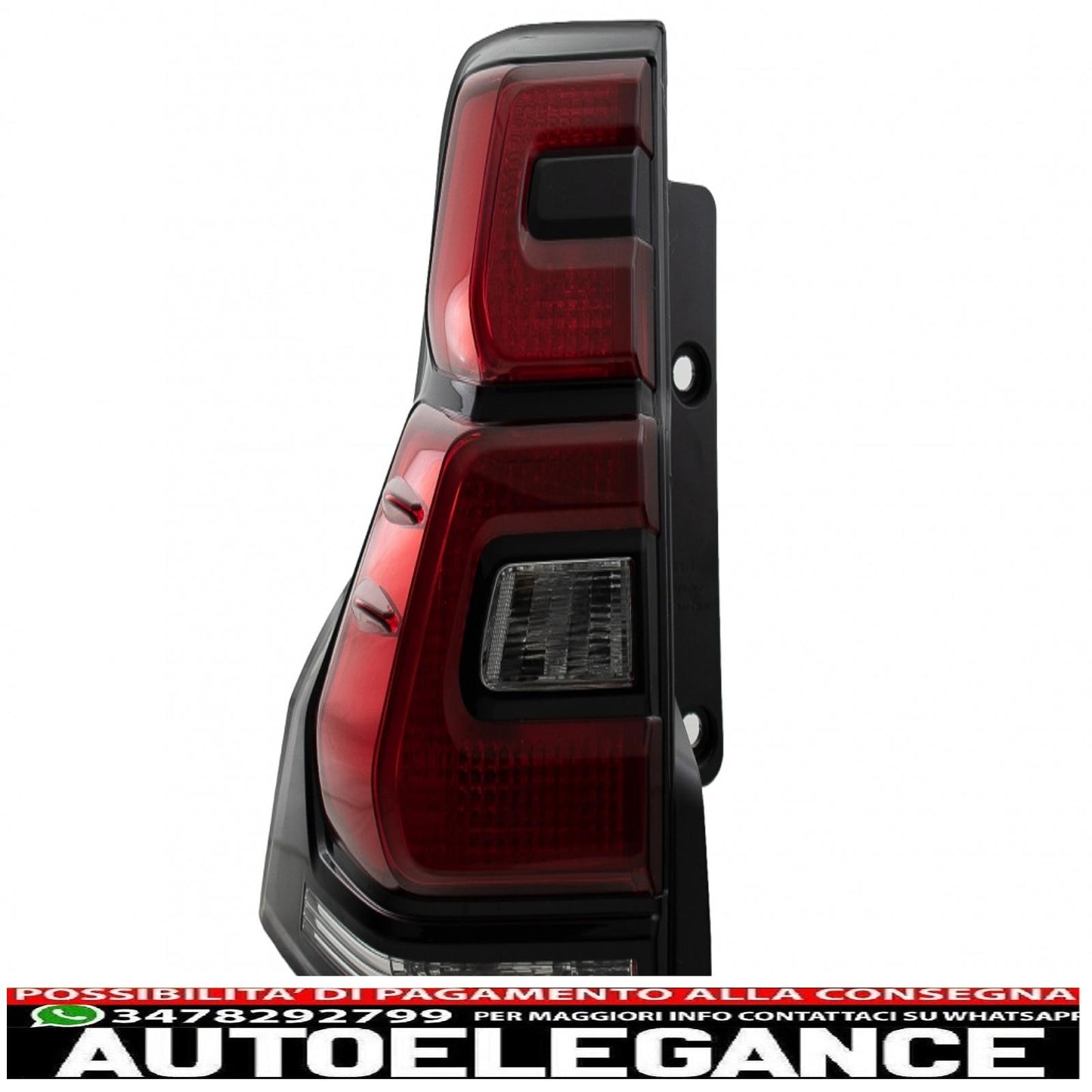 led tail lights suitable for toyota land cruiser fj150 prado (2010-2018) red transparent light bar design (2018+)