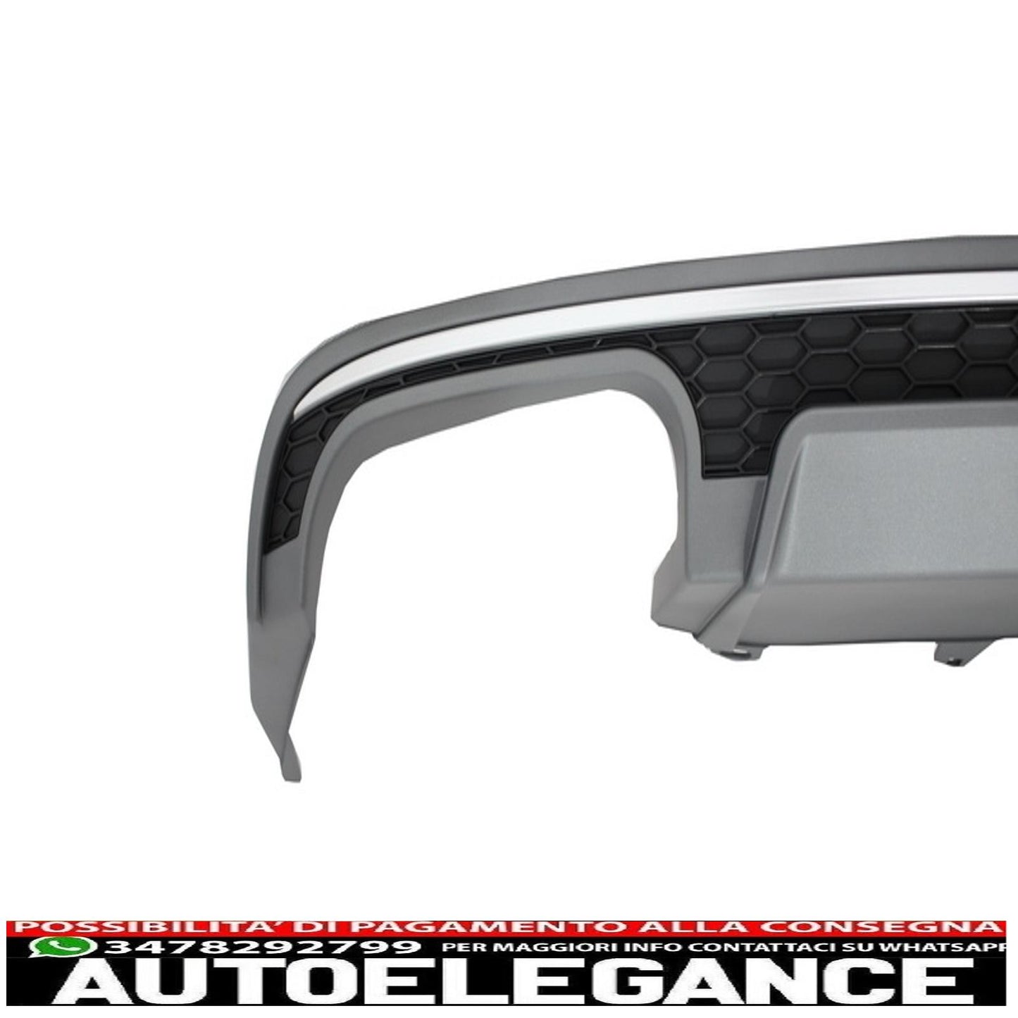 Diffusore a mantovana per paraurti posteriore con terminali di scarico e griglia anteriore adatto per audi a6 4g facelift (2015-2018) berlina limousine s6 design