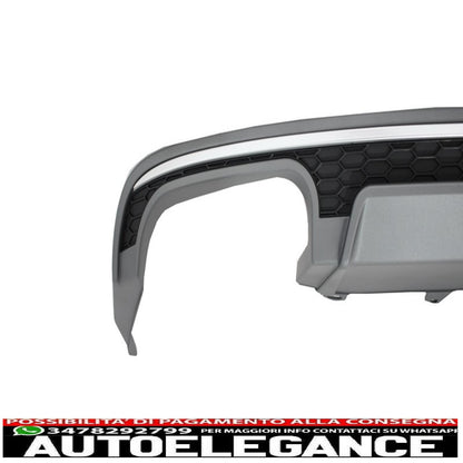 Diffusore a mantovana per paraurti posteriore con terminali di scarico e griglia anteriore adatto per audi a6 4g facelift (2015-2018) berlina limousine s6 design