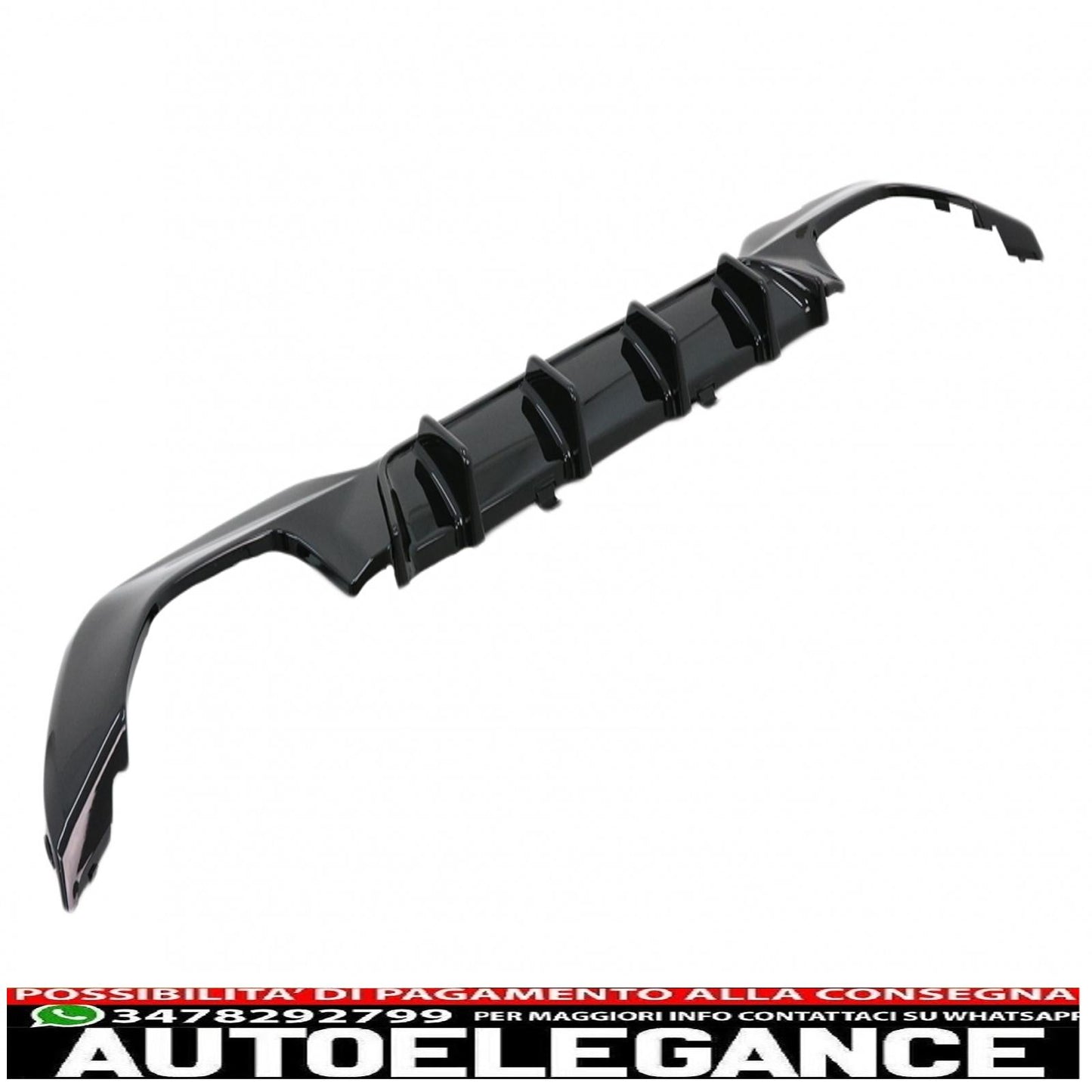 Diffusore mantovana per paraurti posteriore adatto per BMW Serie 3 G20 G28 Berlina G21 Touring (2018-up) M340i Design Nero