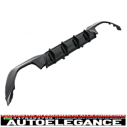 Diffusore mantovana per paraurti posteriore adatto per BMW Serie 3 G20 G28 Berlina G21 Touring (2018-up) M340i Design Nero