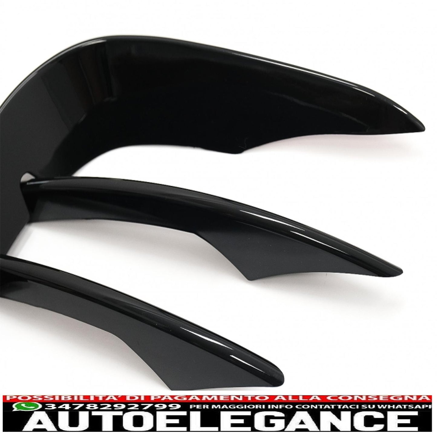 Alette del paraurti anteriore alette laterali flic adatte per mercedes classe e w213 s213 c238 a238 facelift (2020-up) piano black per amg sport line AUTOELEGANCERICAMBI