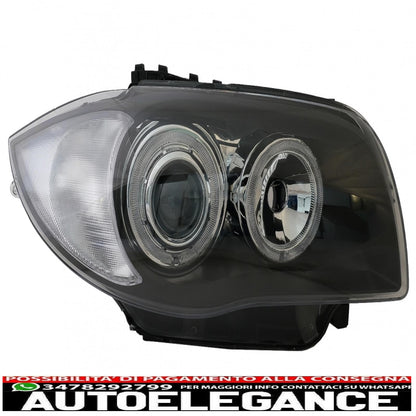 angel eye headlights suitable for bmw 1 series e81 e82 e87 e88 (2004-2011) 2 black halo rims 