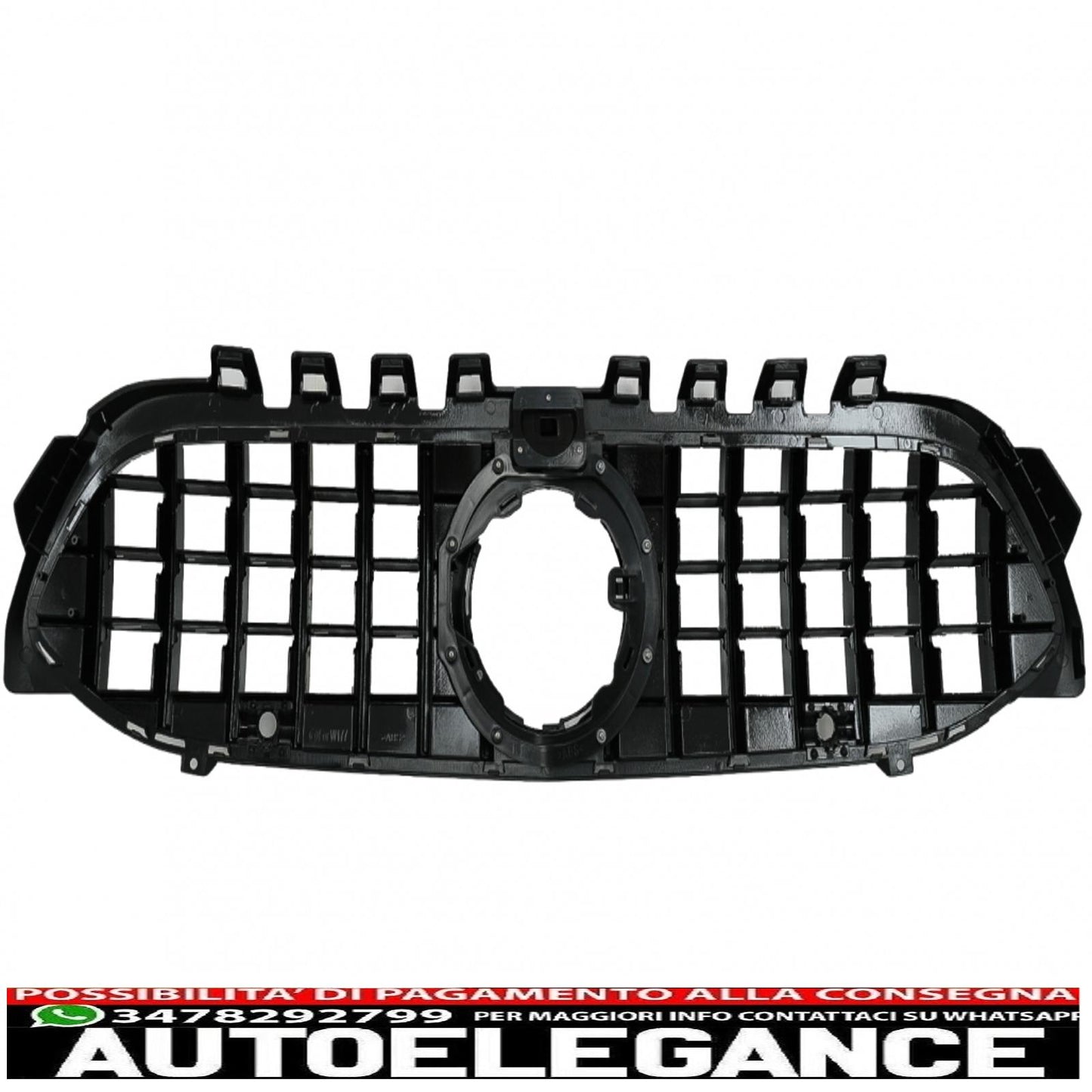 central grille suitable for mercedes a-class w177 hatchback v177 sedan (04.2018-up) gt-r design panamericana black / chrome
