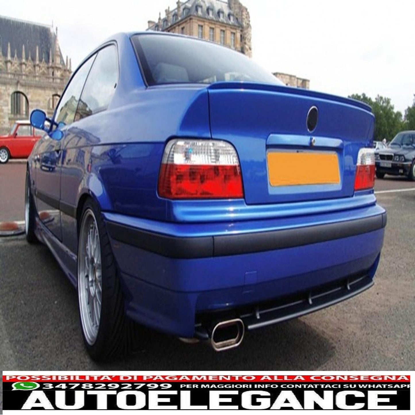 Diffusore mantovana spoiler paraurti posteriore adatto per BMW serie 3 e36 (1992-1997) design m3