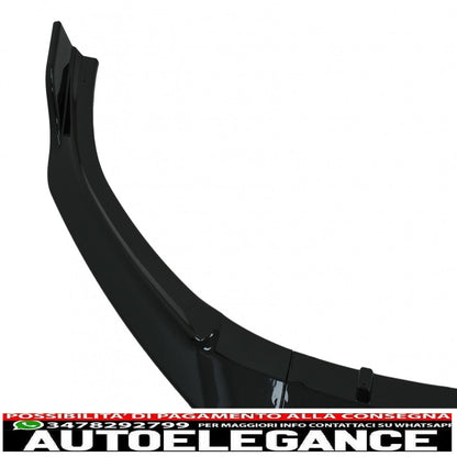 Front bumper additional spoiler suitable for audi a6 c7 4g facelift (2015-2018) piano black