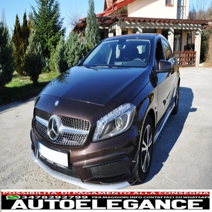 Bumper splitter fins eyebrows aerodynamics suitable for mercedes w176 a-class (2012-08/2015) design a45