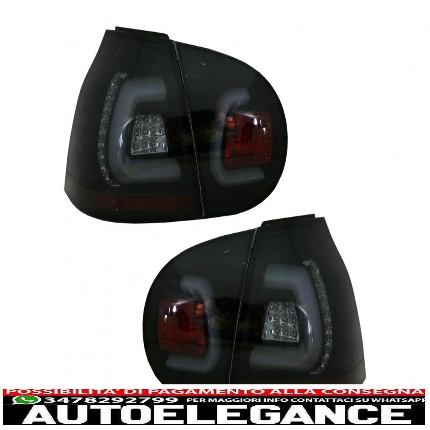 barra led fanali posteriori adatta per vw golf v 5 (2004-2009) smoke black urban style AUTOELEGANCERICAMBI