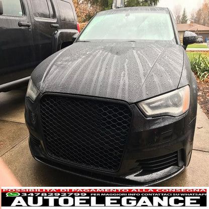 griglia anteriore senza badge adatta per audi a3 8v (2012-2016) rs3 design pianoforte nero