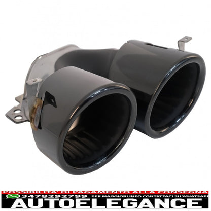 Exhaust pipes suitable for mercedes a-class w177 cla ii x118 c118 gla suv h247 glb suv x247 35 amg / 45 amg (2018-) 45s design black 