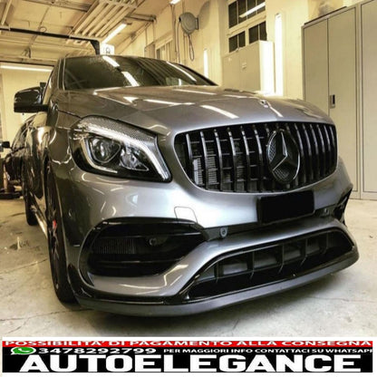 griglia anteriore centrale adatta per mercedes cla c117 x117 w117 (2013-2018) cla45 gt-r design panamericana tutta nera