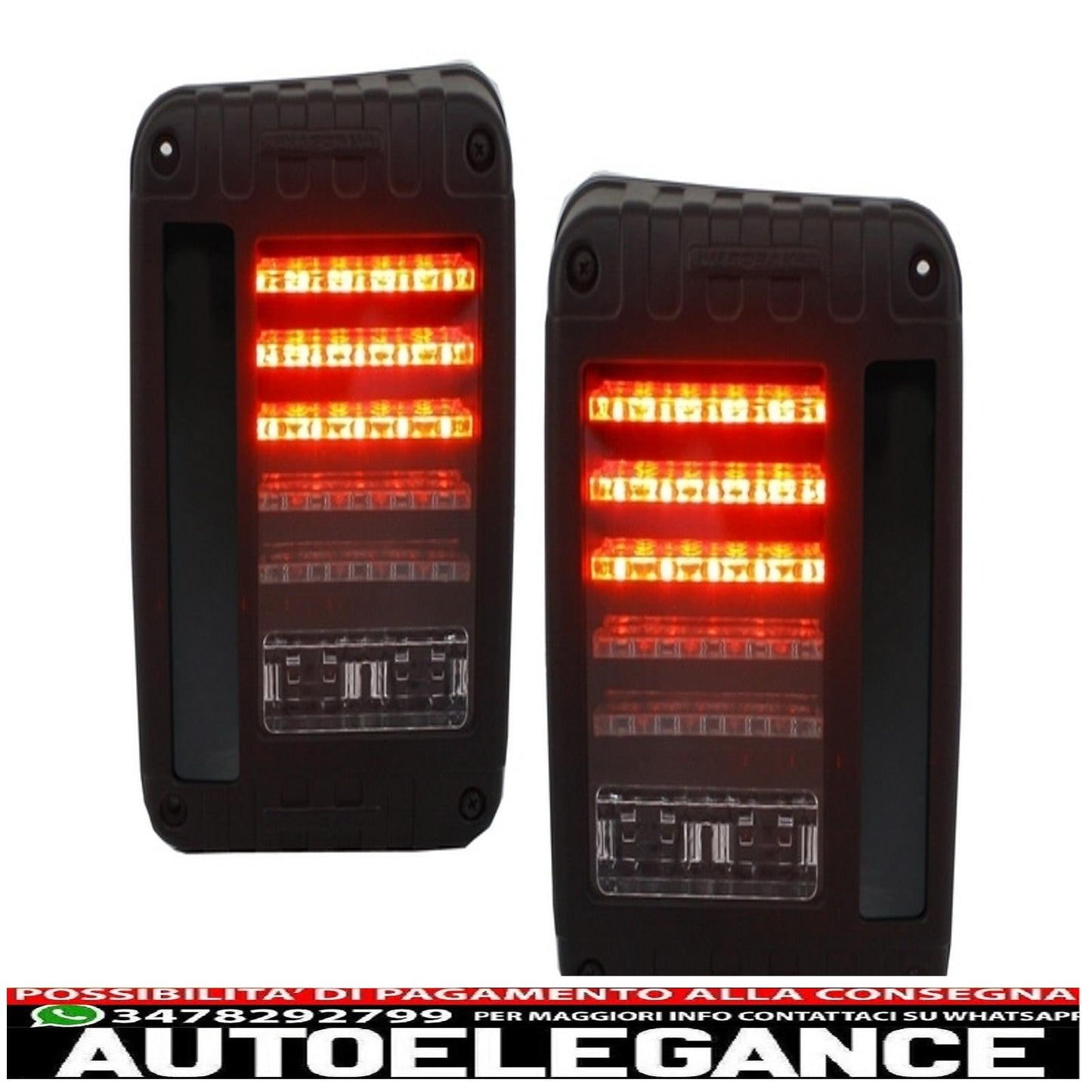 fanali posteriori full led adatti per jeep wrangler rubicon jk (2007-2017)