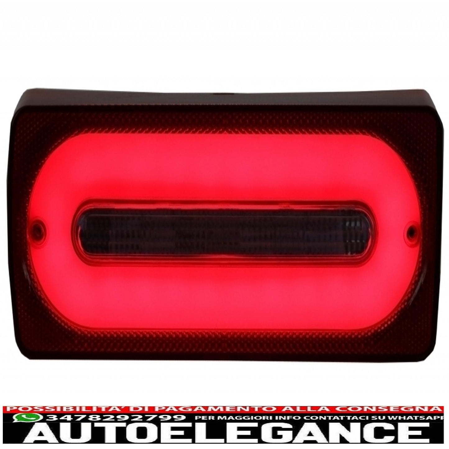 fanali posteriori full led barra luminosa luci di svolta sequenziali dinamiche rosse con fendinebbia e spoiler sul tetto adatti per mercedes benz classe g w463 (1989-2015)
