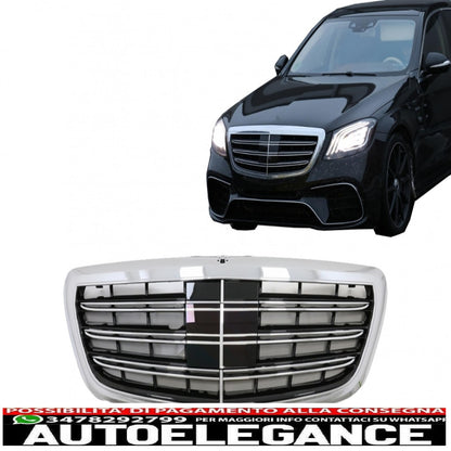 griglia anteriore adatta per mercedes classe s w222 (2014-08.2020) s63 s65 design cromato