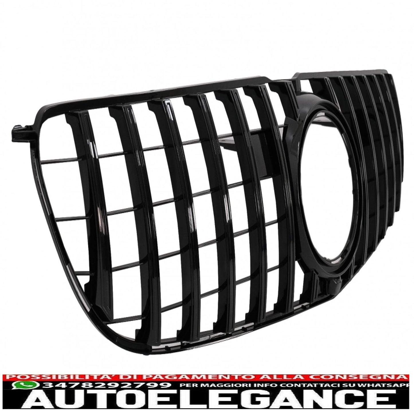 central grille suitable for mercedes gls x166 facelift (2016-2018) gtr design black 