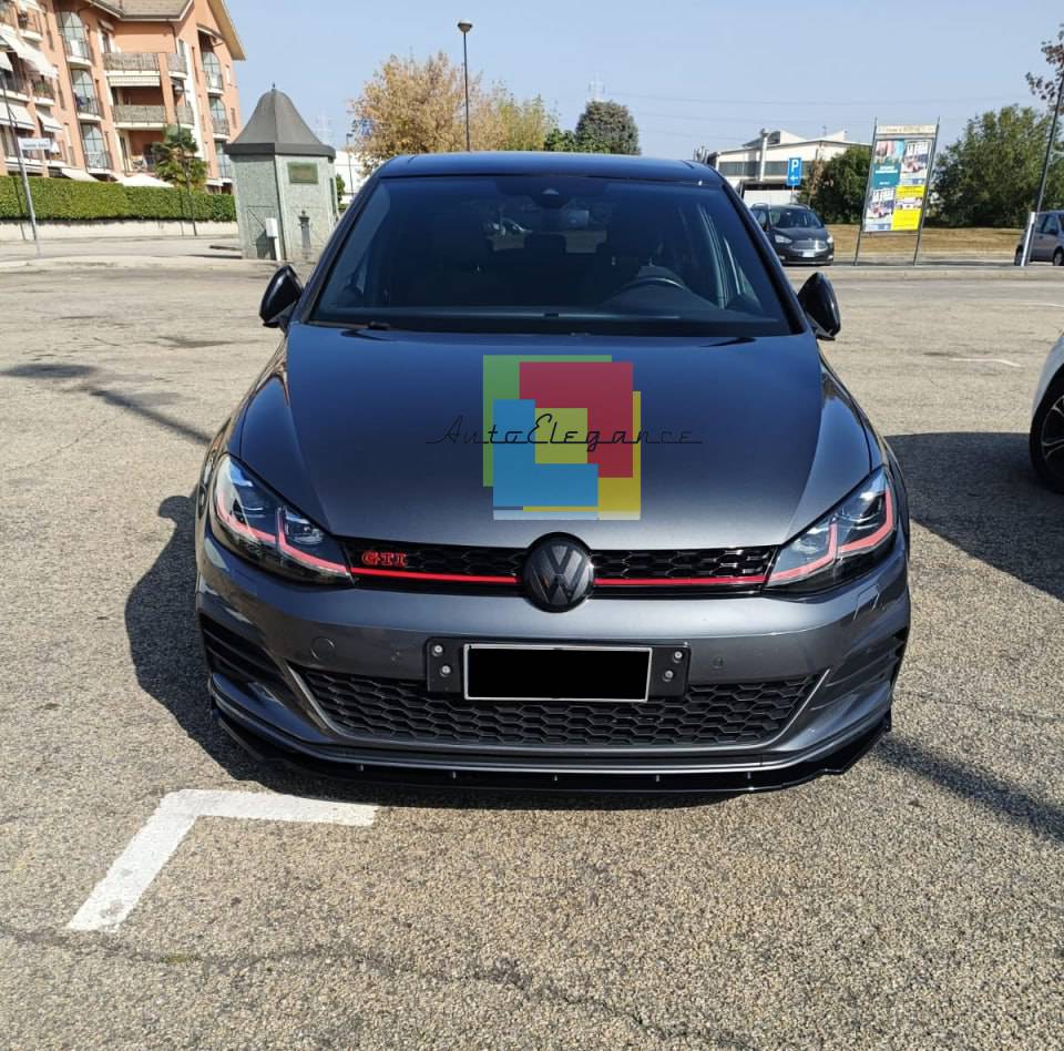 SPLITTER 3 PZ ADATTO PER VW GOLF 7 GOLF 7.5 GTI GTD RLINE NERO LUCIDO