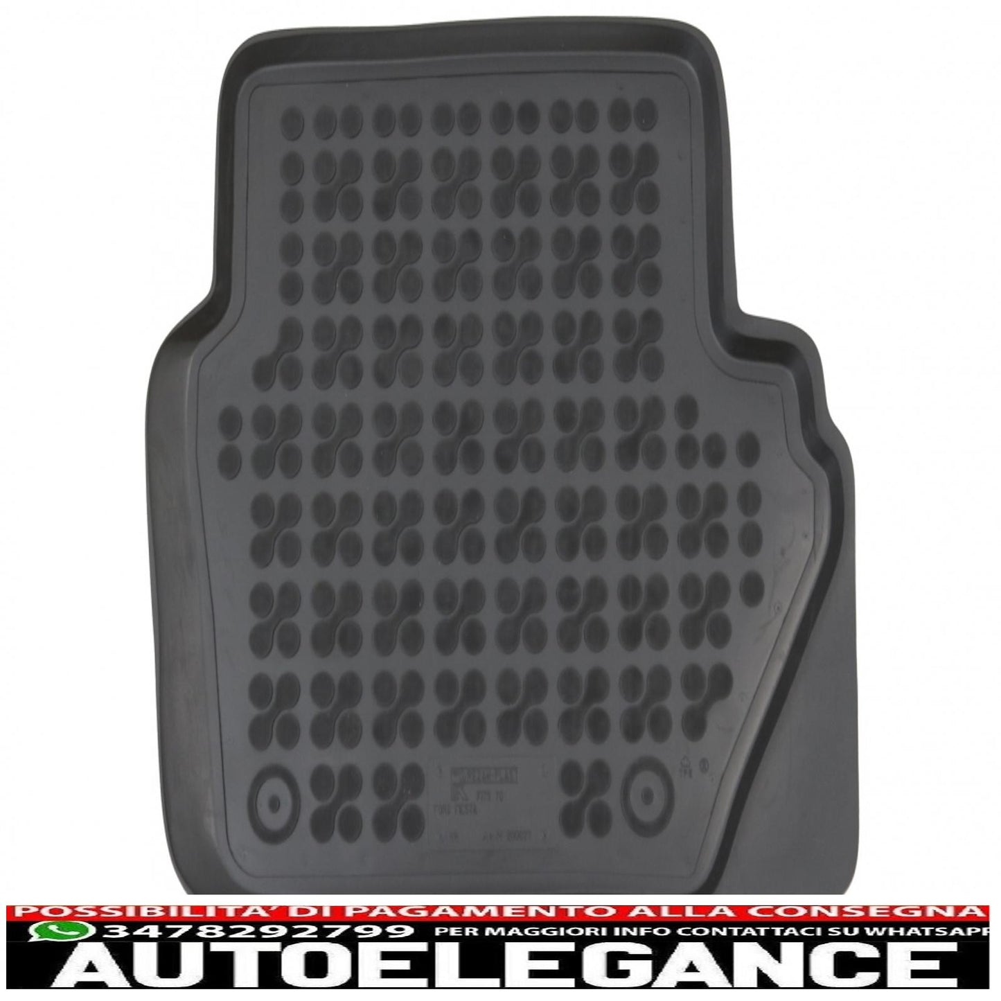 Black rubber car mats suitable for ford fiesta mk7 (2017-up) ecosport ii (2012-) ford puma (2019-)