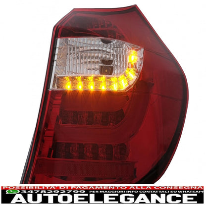 led bar rear lights suitable for bmw 1 series e81 e87 (2004-08.2007) transparent red