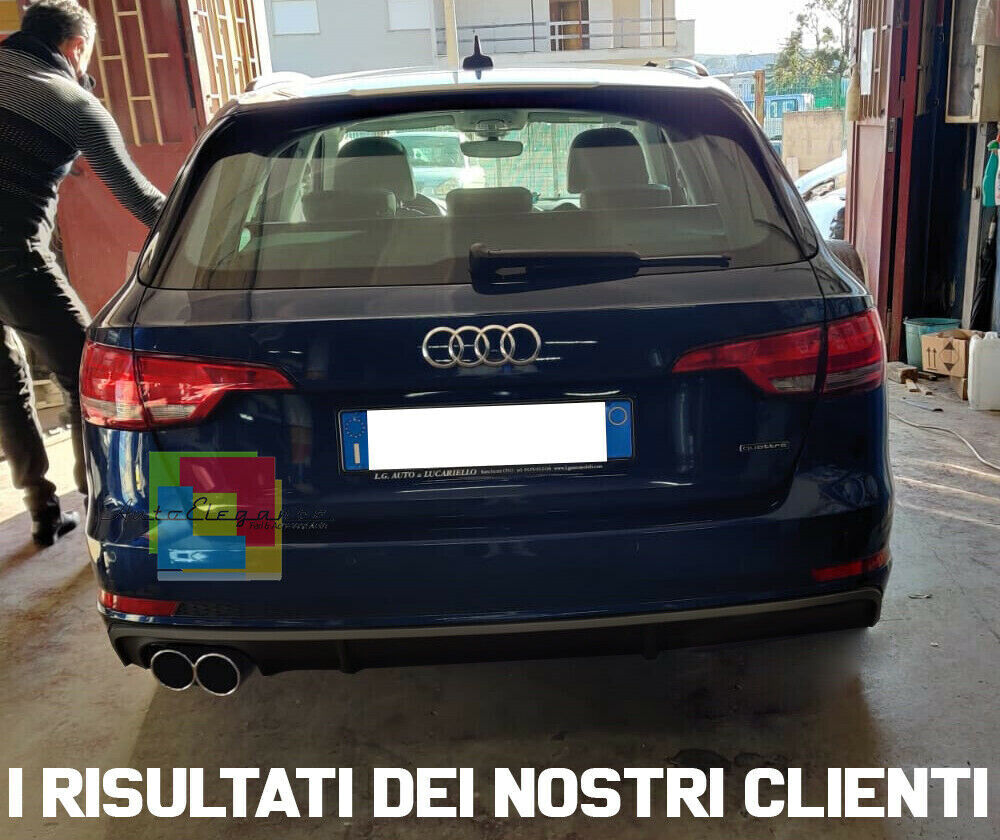 REAR BUMPER DIFFUSER FOR AUDI A4 B9 8W 2015-2018 MATT BLACK ABS 