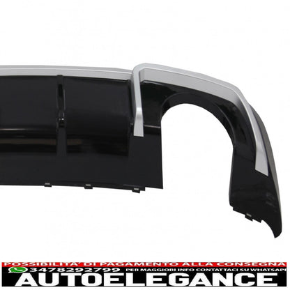 Rear bumper valance diffuser with exhaust tips suitable for audi a3 8v sline facelift (2016-2019) hatchback sportback rs3 design sport bumper