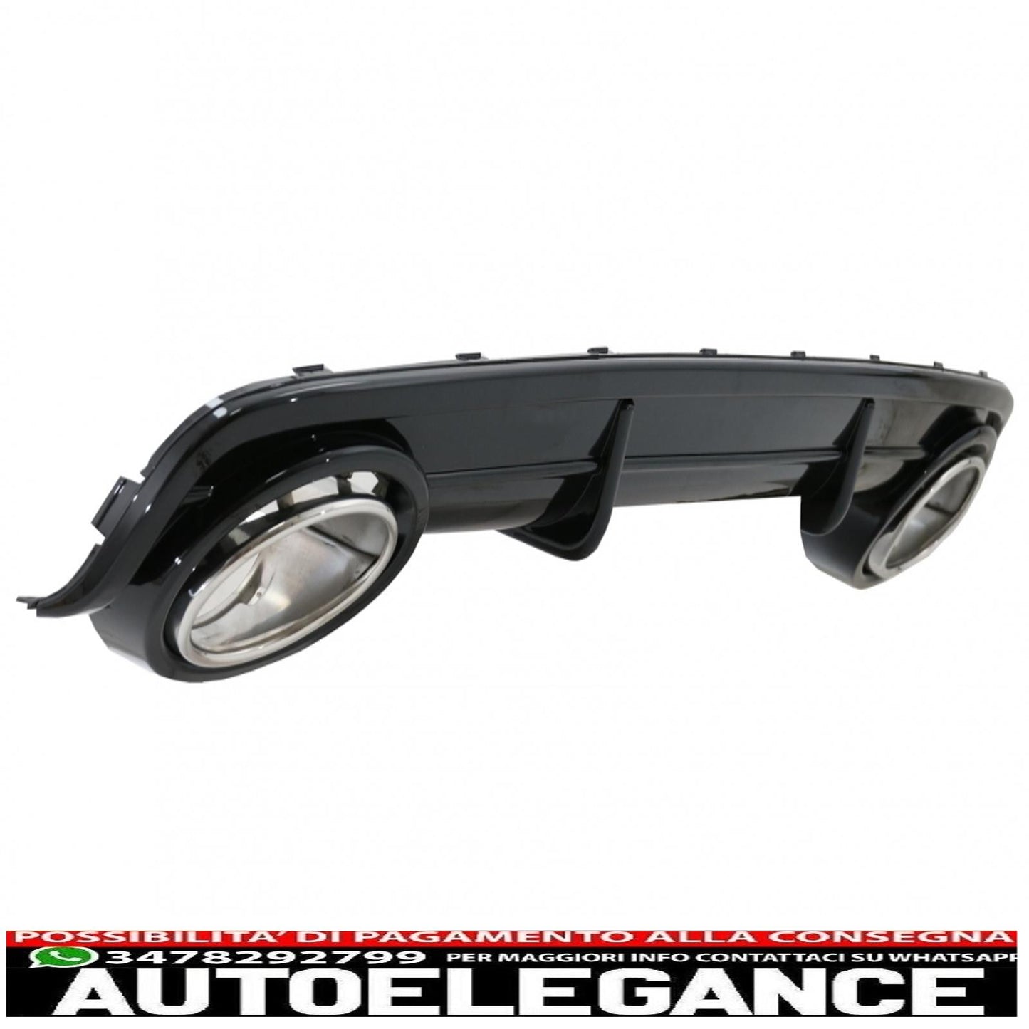 Rear bumper valance air diffuser suitable for audi a6 c6 4f (2004-2008) saloon avant rs design black
