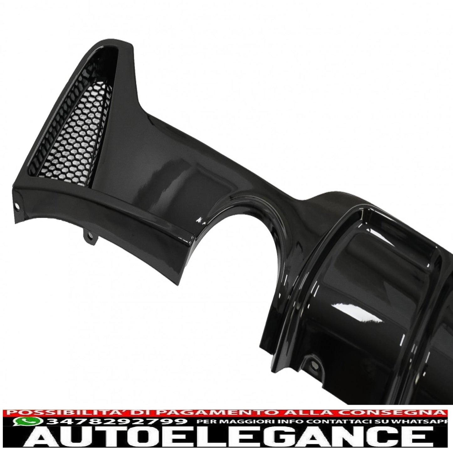 diffusore paraurti posteriore adatto per bmw serie 4 f32 f33 f36 (2013-2019) coupe cabrio m design doppia uscita singola nero pianoforte
