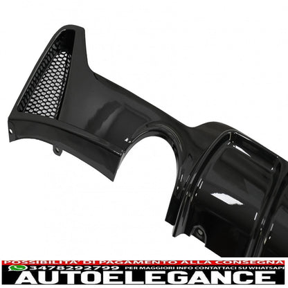diffusore paraurti posteriore adatto per bmw serie 4 f32 f33 f36 (2013-2019) coupe cabrio m design doppia uscita singola nero pianoforte