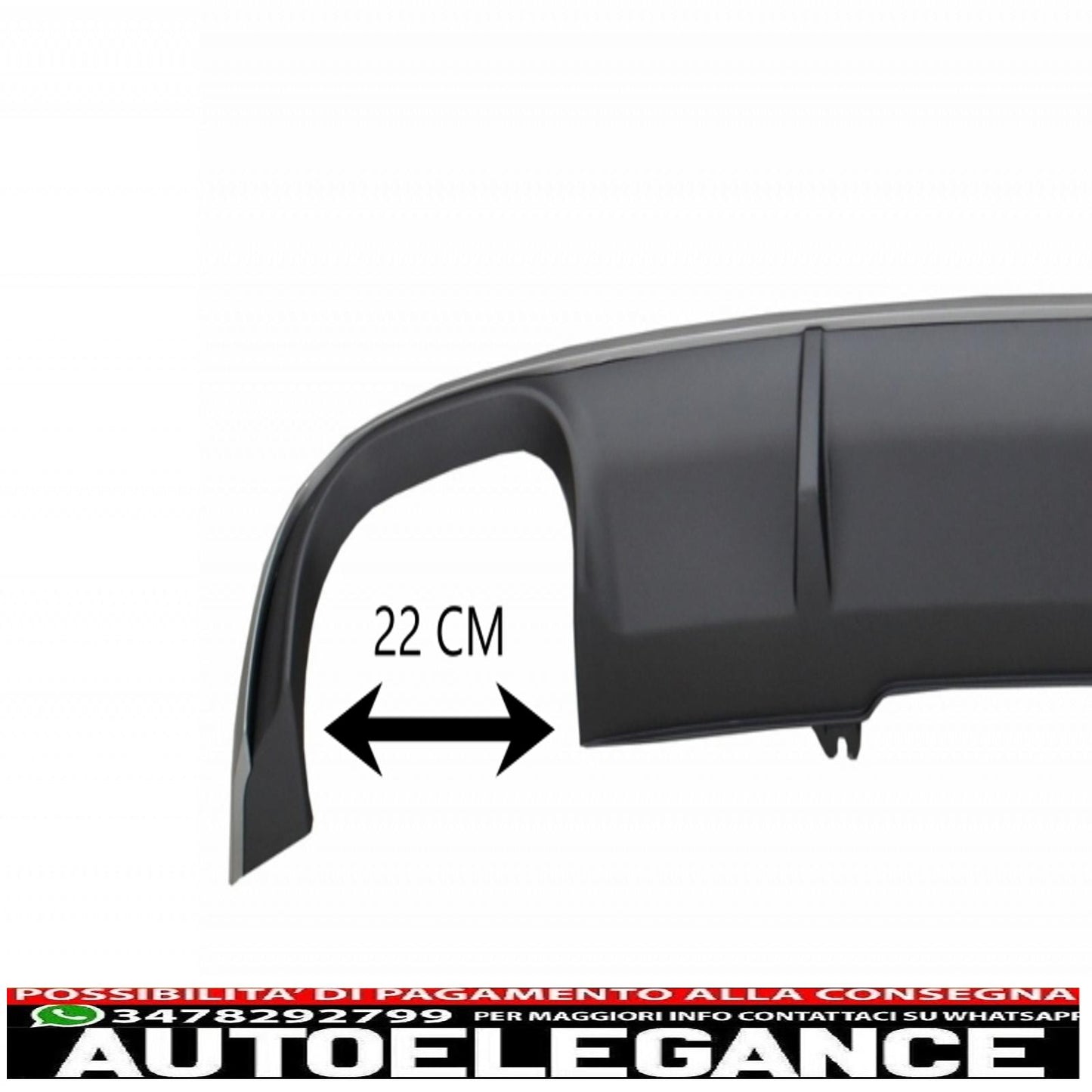 Rear bumper valance diffuser suitable for audi a4 b9 8w sedan avant (2016-2018) with exhaust tips, tailpipes and boot spoiler, s4 design