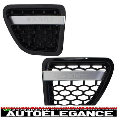 central grille and side vents group suitable for land rover range rover sport (2005-2008) l320 autobiography look all black edition