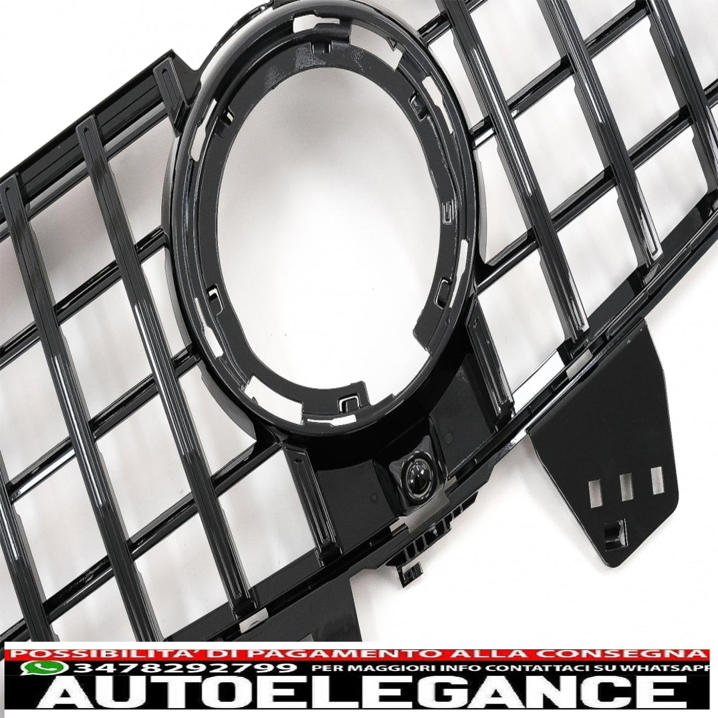central grille suitable for mercedes v class w447 facelift (2020 onwards) gt r design panamericana black 