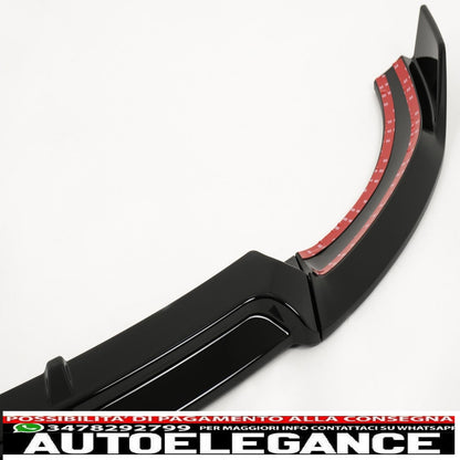 Front bumper lip suitable for mercedes e class w213 s213 c238 a238 (2016-2019) sport look piano black