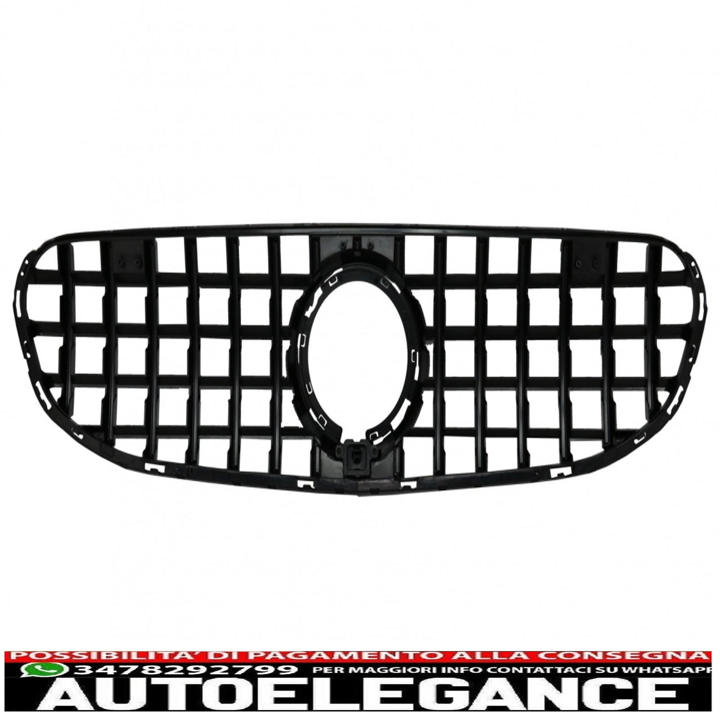 griglia anteriore centrale adatta per mercedes glc x253 c253 facelift (2020 in poi) standard e fuoristrada gtr panamericana design cromato
