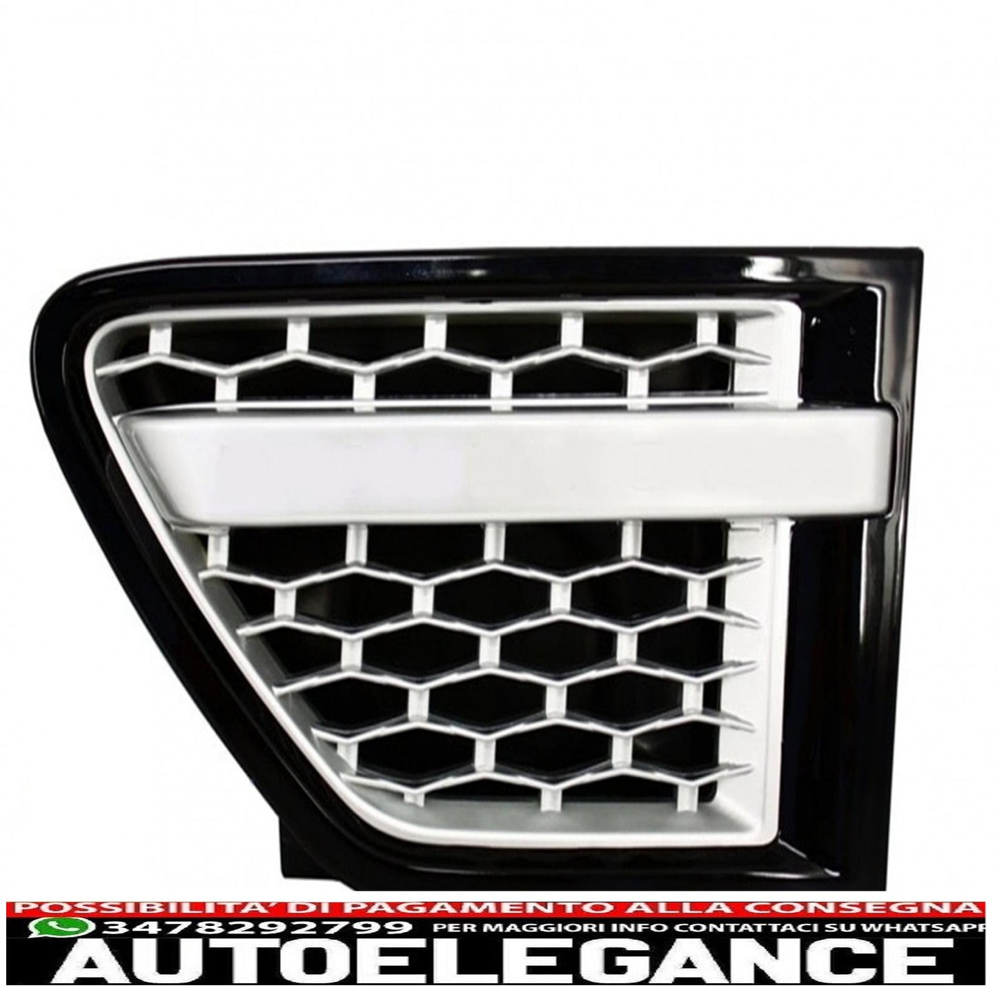 central grille and side air intakes group suitable for land rover sport l320 facelift (2009-2013) autobiography look black silver edition