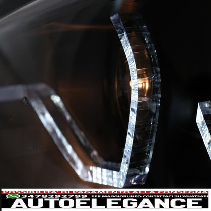 LED DRL Angel Eye headlights suitable for BMW 3 Series F30 F31 LCI Sedan Touring (2015-2019) black