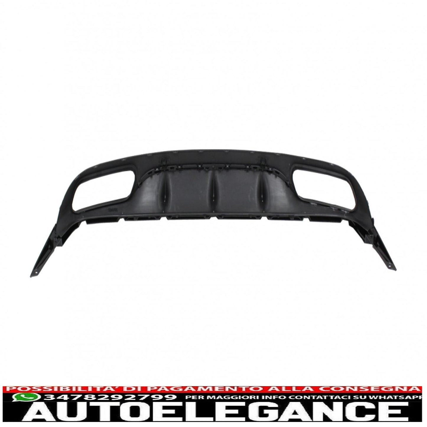 Rear bumper valance diffuser with exhaust tips suitable for mercedes c class c205 a205 coupe cabriolet (2014-2019) c63 edition 1 design black