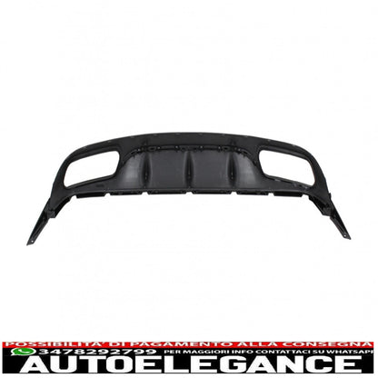 Rear bumper valance diffuser with exhaust tips suitable for mercedes c class c205 a205 coupe cabriolet (2014-2019) c63 edition 1 design black