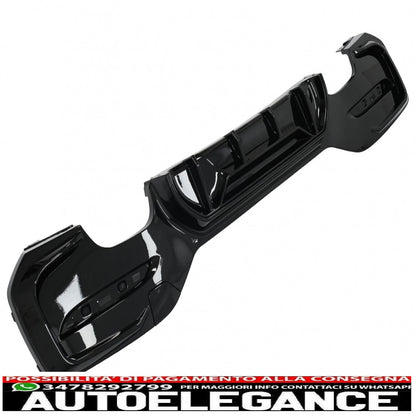 paraurti posteriore spoiler mantovana diffusore doppia doppia uscita adatto per bmw serie 1 f20 f21 lci (2015-2019) pianoforte nero design da competizione
