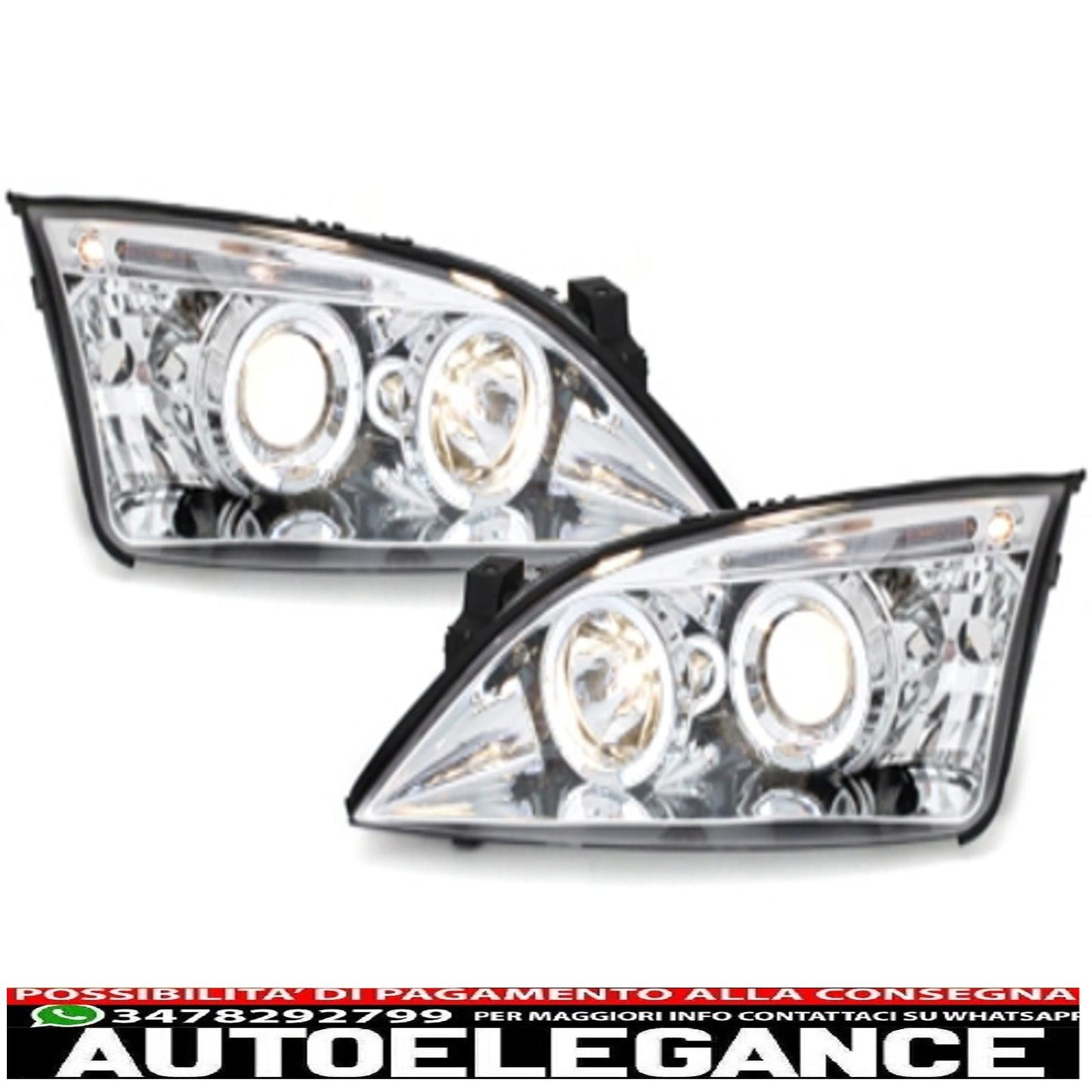 headlights suitable for ford mondeo (09.2000-05.2007) angel eye chrome 