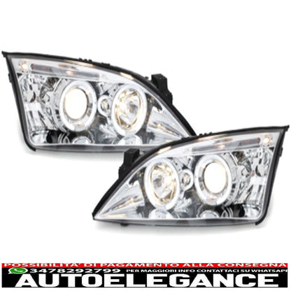 headlights suitable for ford mondeo (09.2000-05.2007) angel eye chrome 