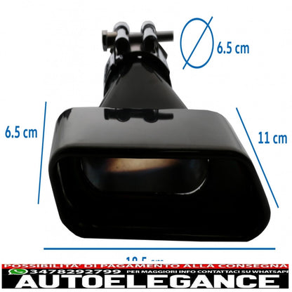 Punte marmitta di scarico adatte per bmw serie 5 berlina touring f10 f11 f18 (2011-2017) 550i v8 lci design quadrato edizione nera